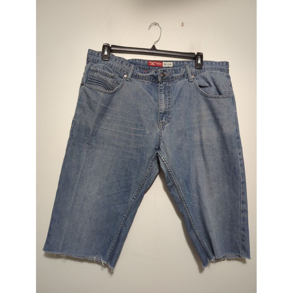 Jordan Craig Mens Denim Baggy Y2K‎ Streetwear Cutoff Shorts Repaired Size 40X34